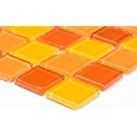 mosaico de red mosaico azulejos cuadrado Crystal Mix Amarillo-Naranja-Rojo Vidrio Mosaico translúcido transparente 3d…